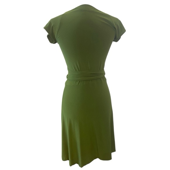 Norma Kamali Womens Green Stretch Wrap Dress - Picture 3 of 6